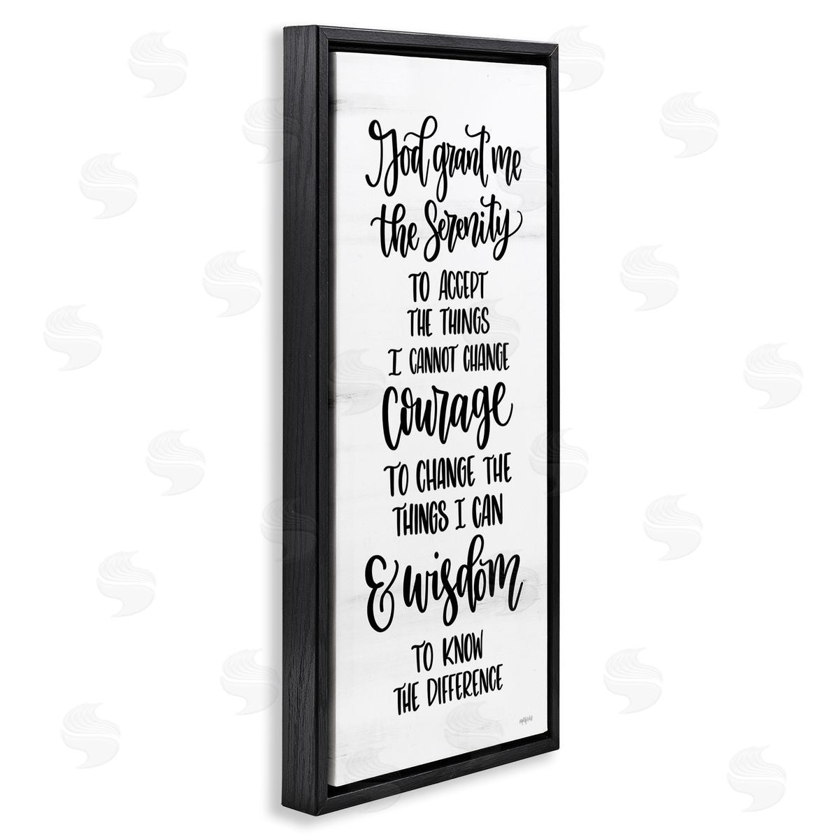 Religious Serenity Courage & Wisdom Black Floating Frame Canvas Wall Art, Home Decor by Imperfect Dust