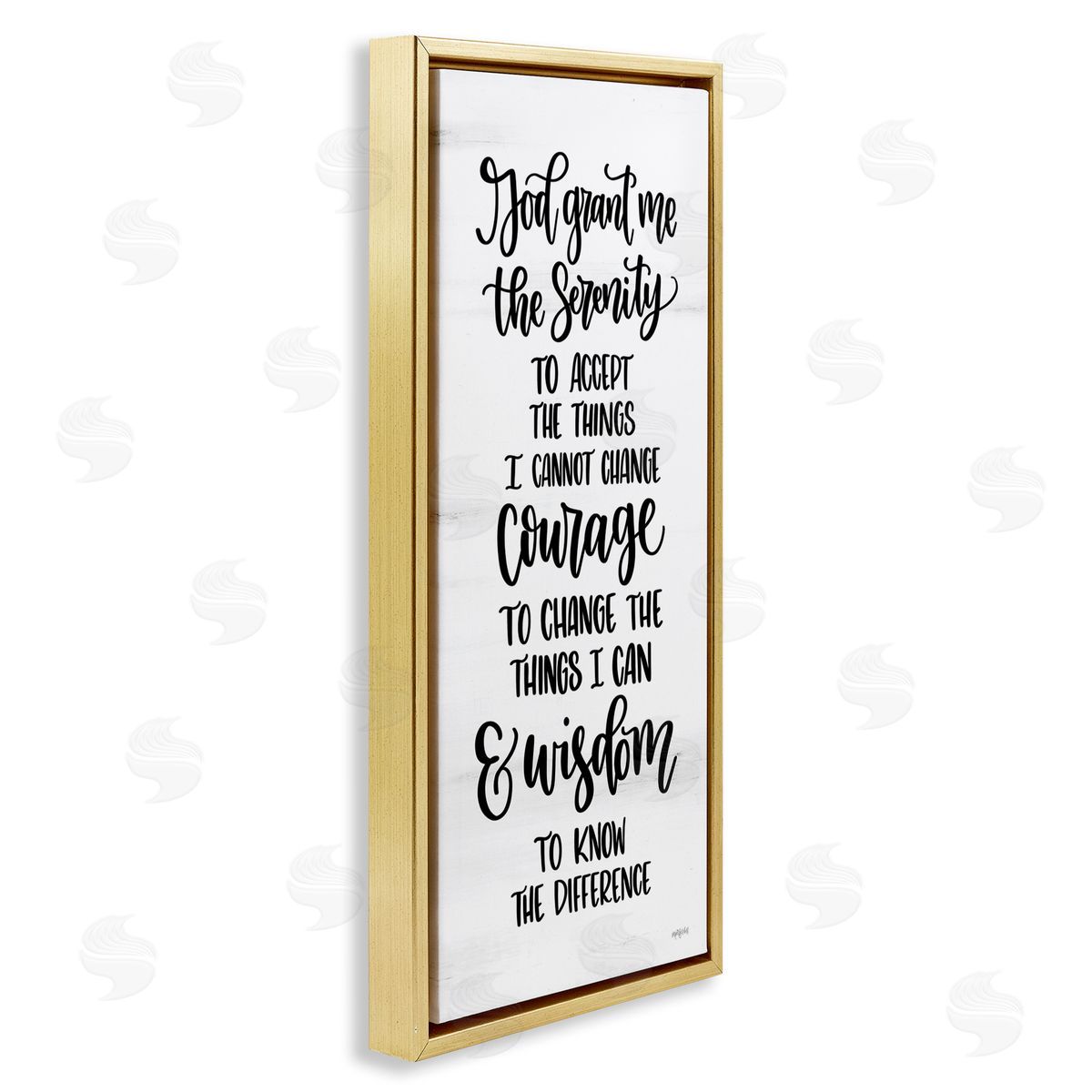 Religious Serenity Courage & Wisdom Gold Floating Frame Canvas Wall Art, Home Decor by Imperfect Dust