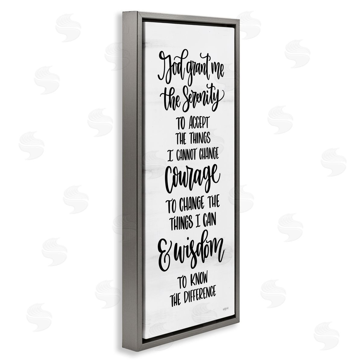 Religious Serenity Courage & Wisdom Grey Floating Frame Canvas Wall Art, Home Decor by Imperfect Dust