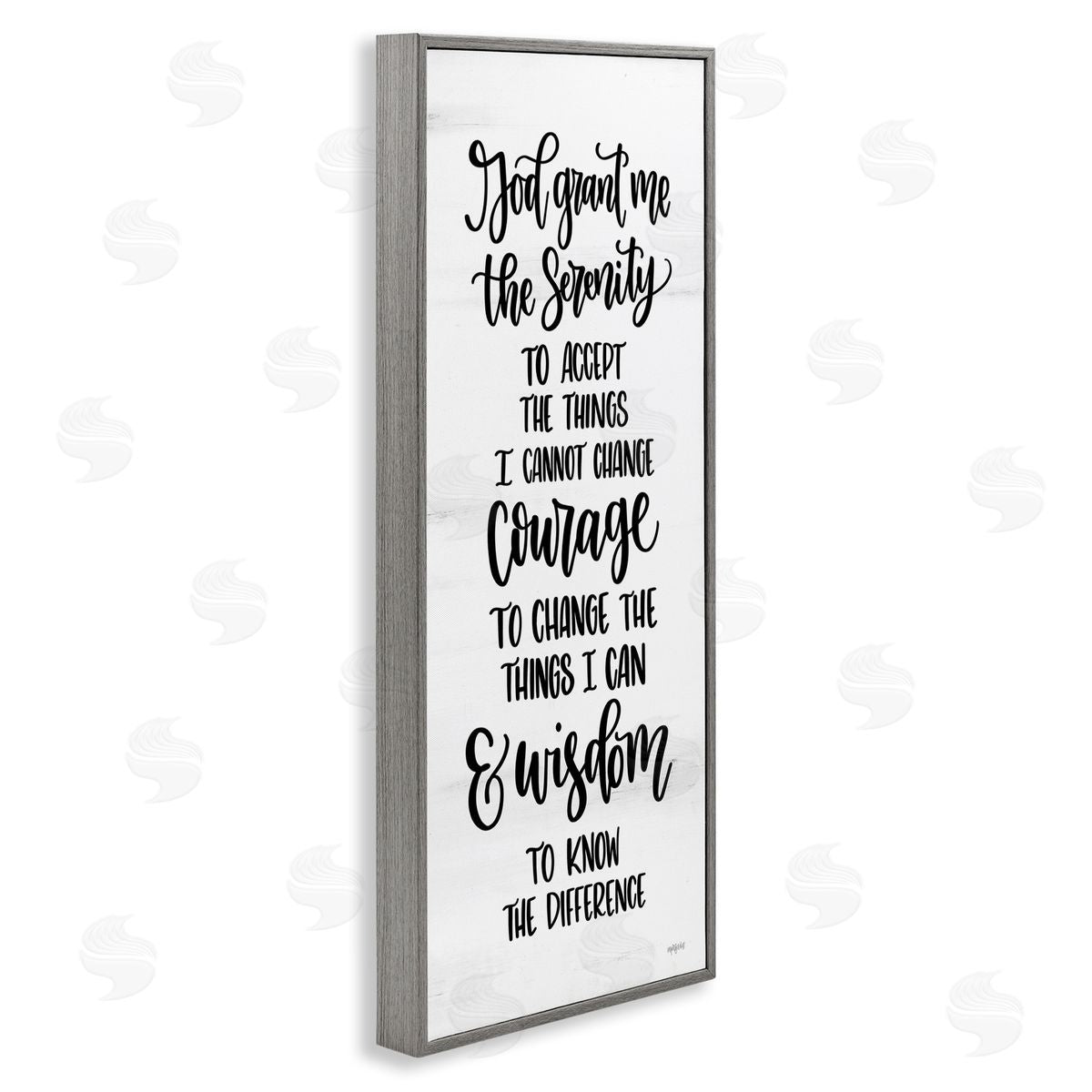 Religious Serenity Courage & Wisdom Grey Frame Print Wall Art, Home Decor by Imperfect Dust