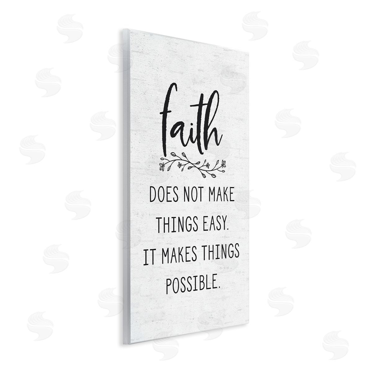Lettered and Lined Encouraging Faith Quote Rustic Botanical Sprig Wall Plaque Art Print