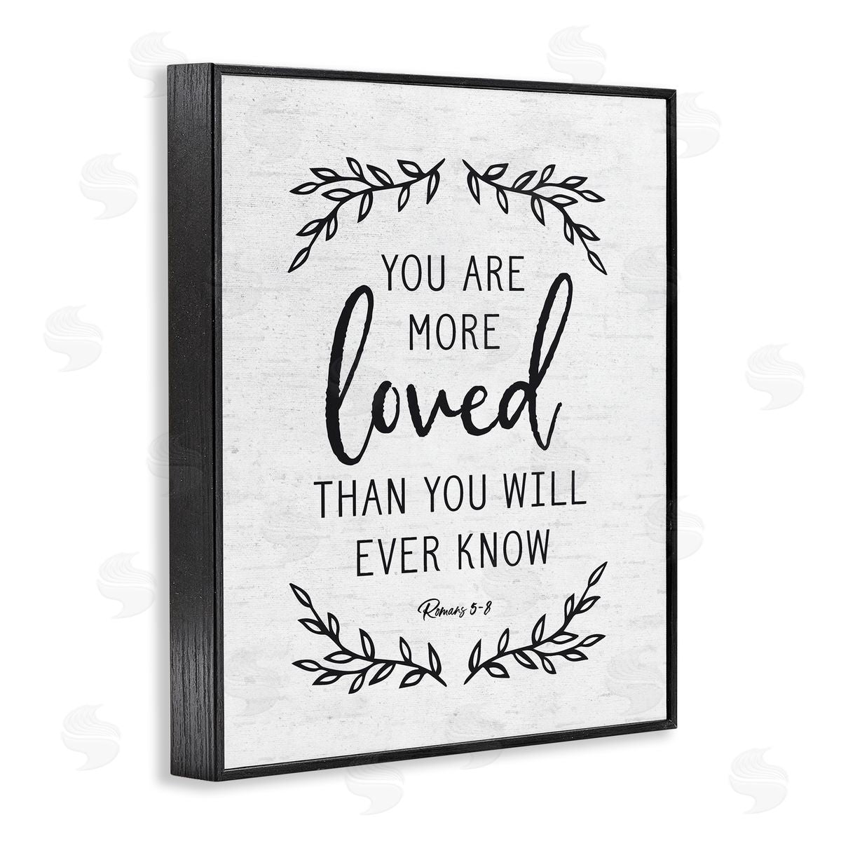 Lettered and Lined You Are Loved Bible Verse Scripture Religious Quote Black Framed Giclee Wall Art Print