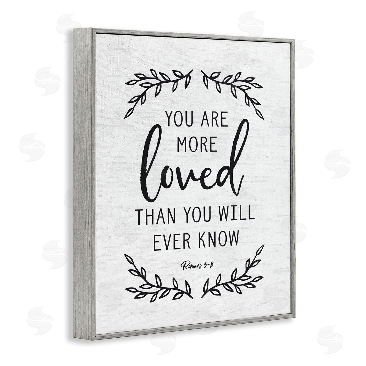 Lettered and Lined You Are Loved Bible Verse Scripture Religious Quote Gray Framed Giclee Wall Art Print