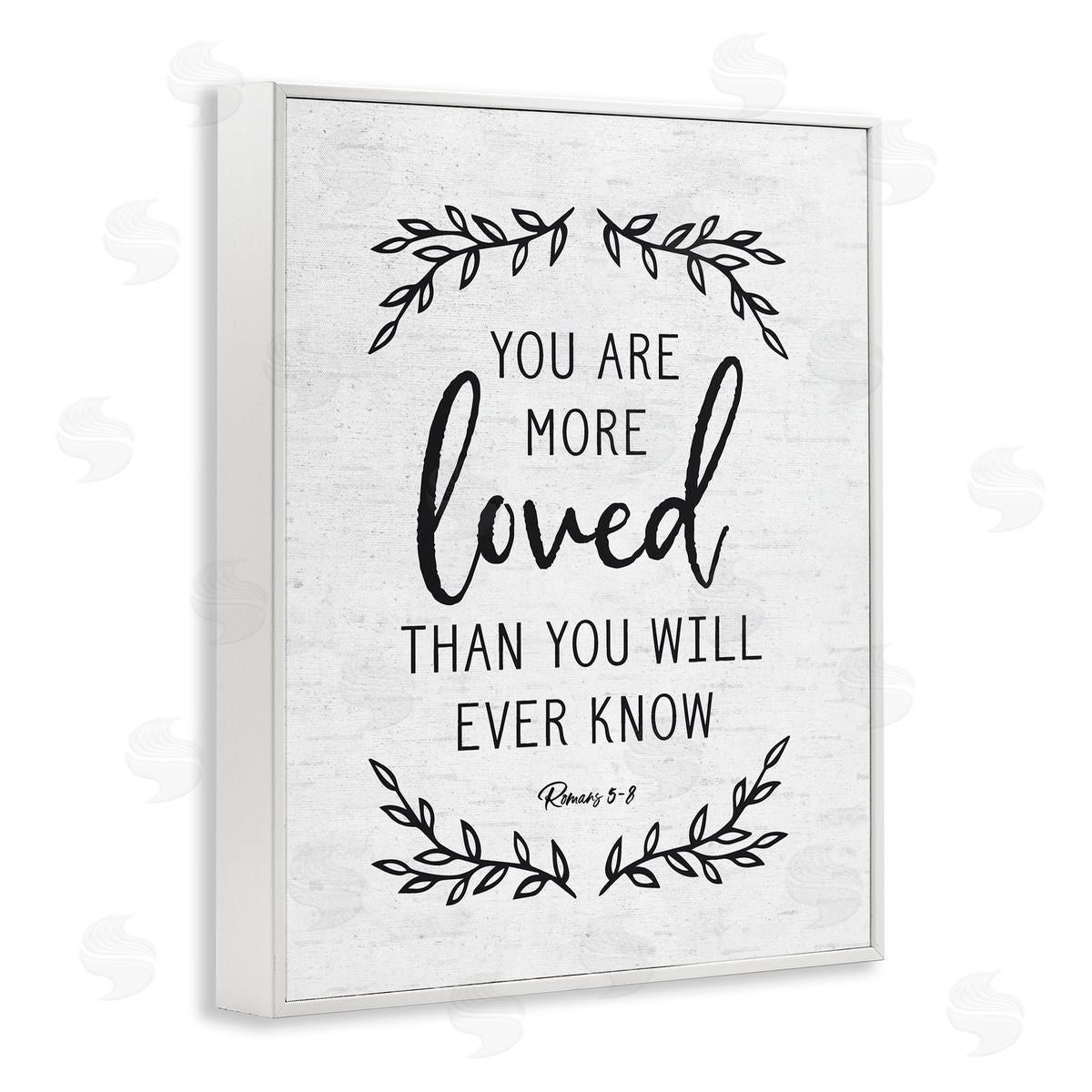 Lettered and Lined You Are Loved Bible Verse Scripture Religious Quote White Framed Giclee Wall Art Print