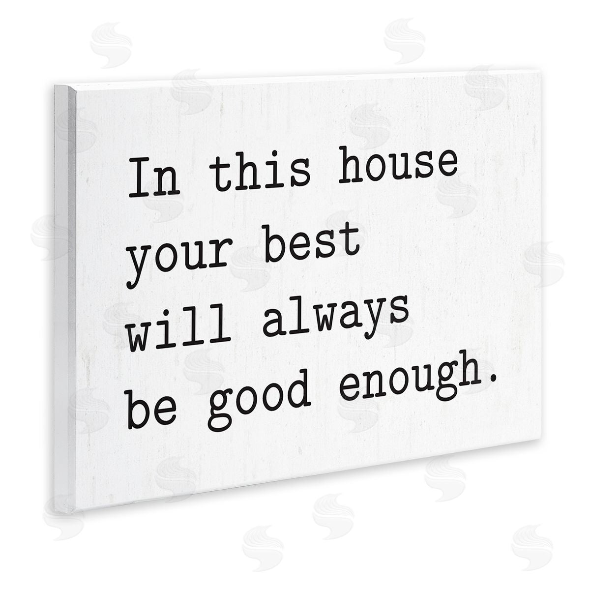 Lettered and Lined In This House Encouraging Family Quote Sign Wall Plaque Art Print