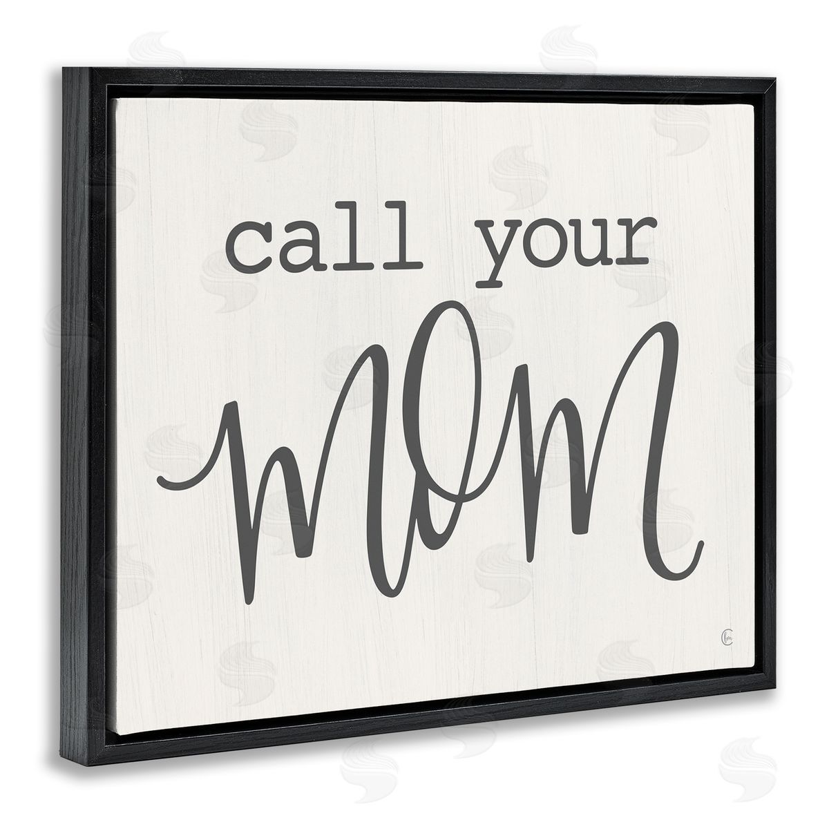 Fearfully Made Creations Call Your Mom Encouraging Casual Typography Phrase  Black Floating Frame Canvas Wall Art Print