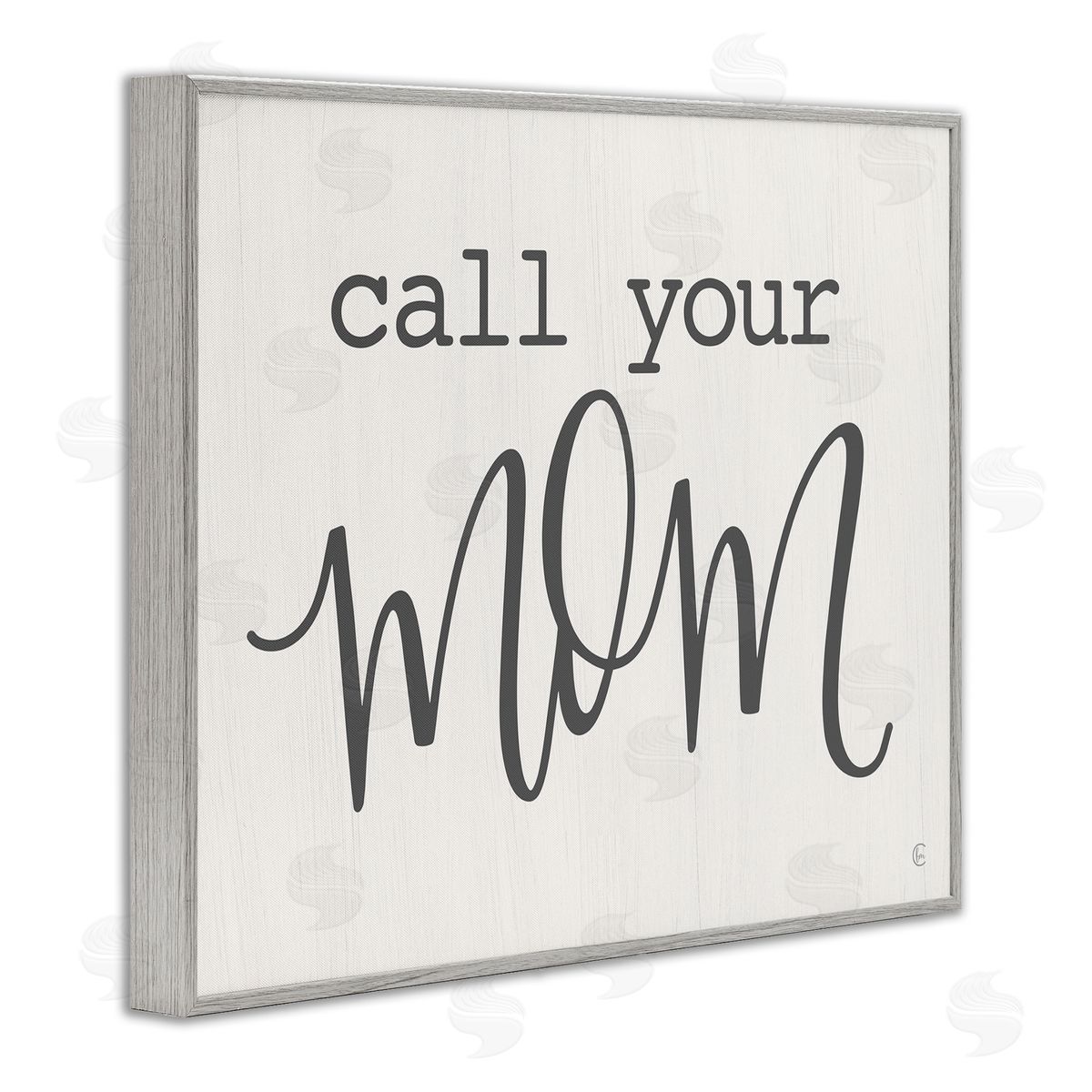 Fearfully Made Creations Call Your Mom Encouraging Casual Typography Phrase  Gray Framed Giclee Wall Art Print