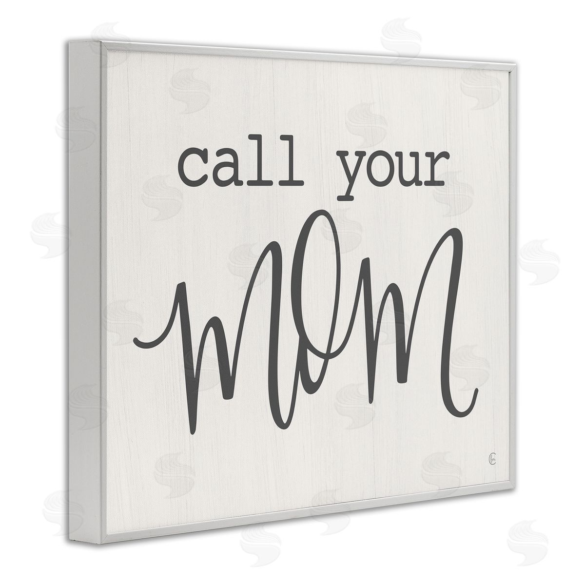 Fearfully Made Creations Call Your Mom Encouraging Casual Typography Phrase  White Framed Giclee Wall Art Print