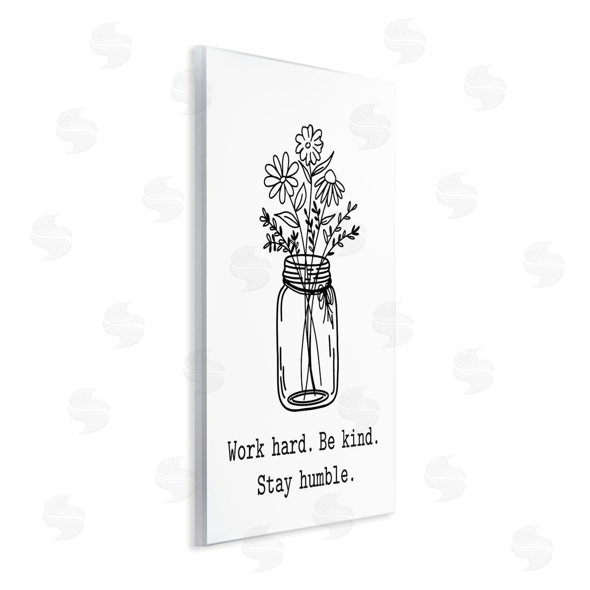 Lettered and Lined Stay Humble Casual Floral Line Doodle Bouquet  Wall Plaque Art Print