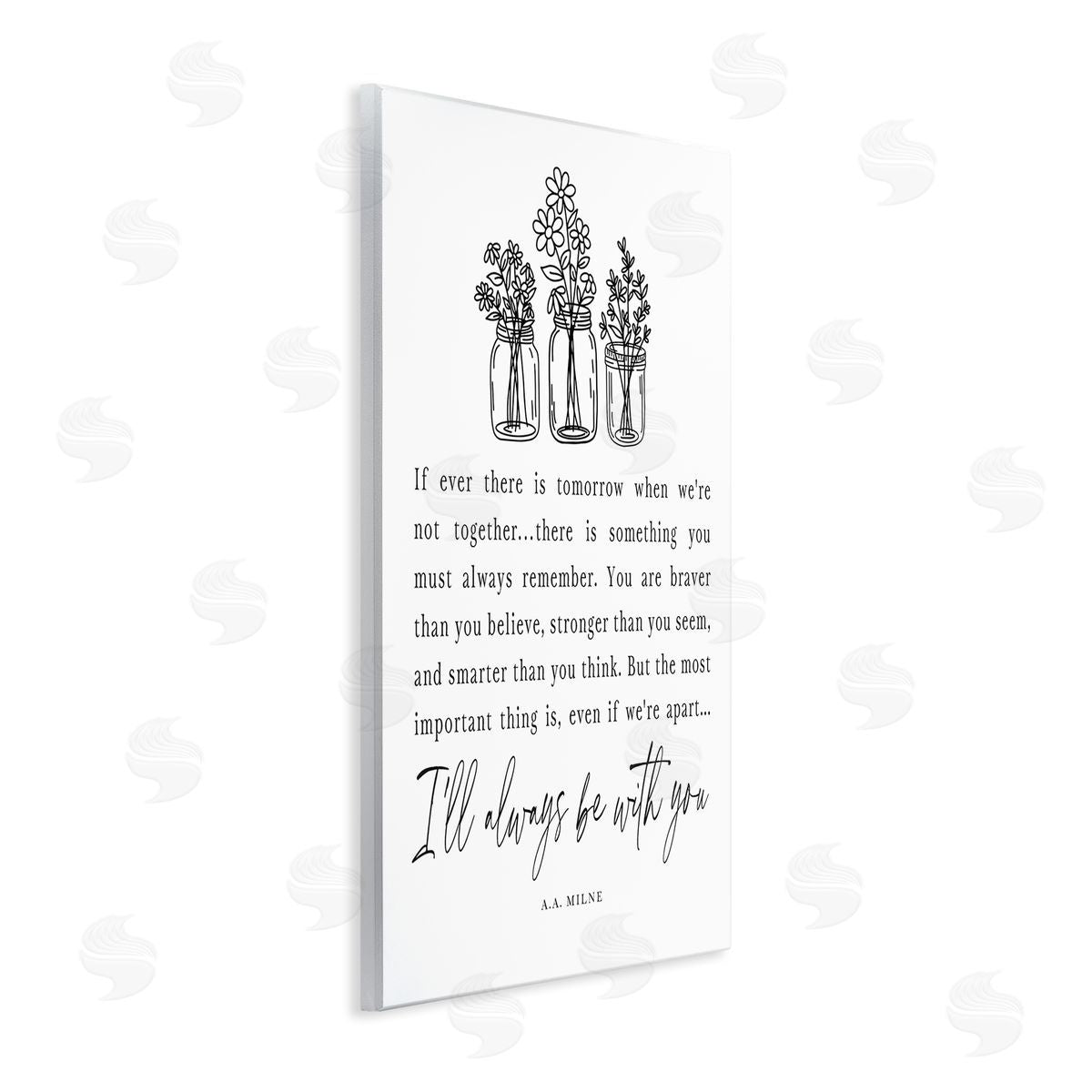 Lettered and Lined Always With You Emotional Quote Floral Jar Bouquets Wall Plaque Art Print