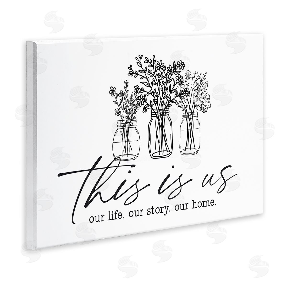 Lettered and Lined This Is Us Family Cottage Florals Herbs Bouquet Wall Plaque Art Print