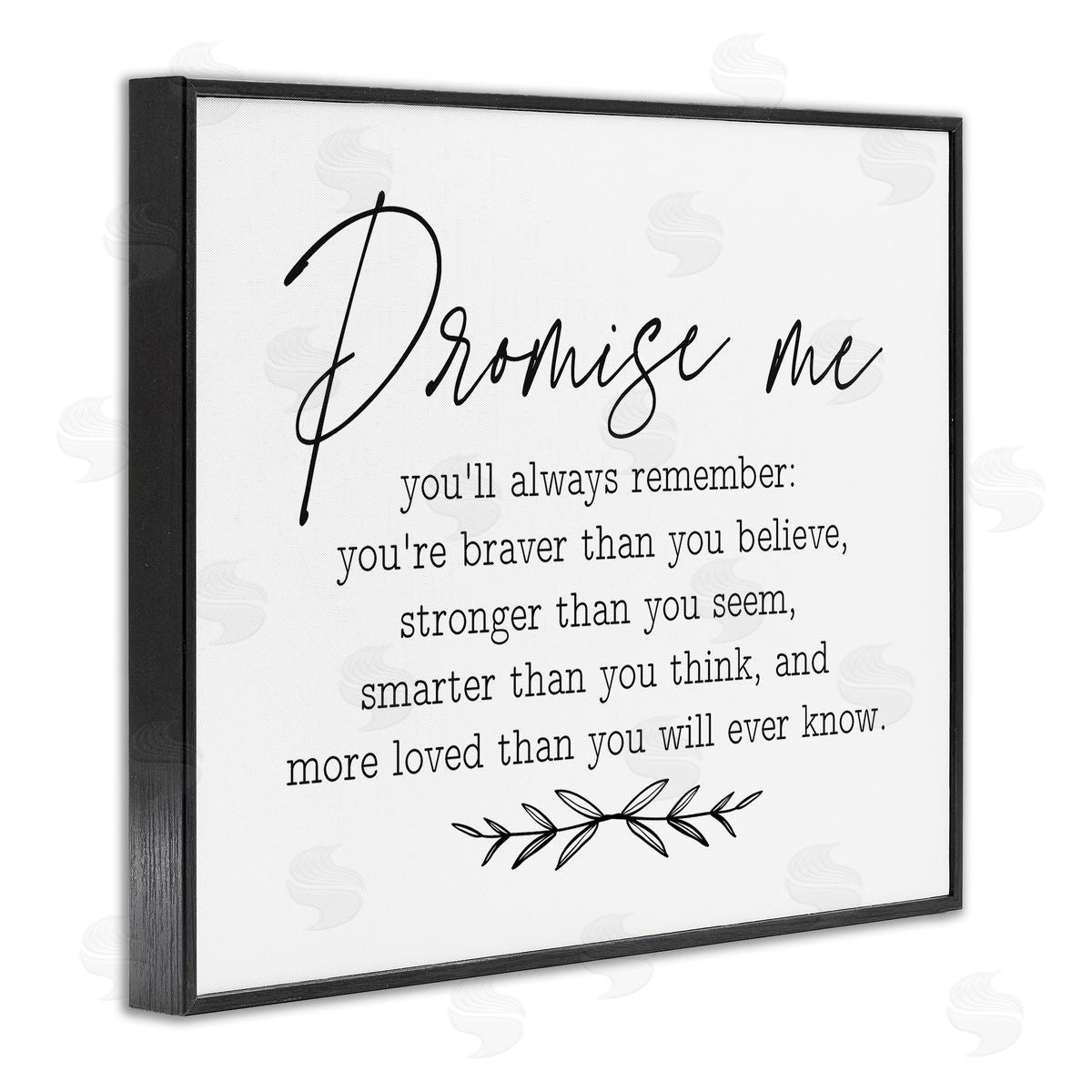 Lettered and Lined Inspirational Self Love Quote Casual Botanical Black Framed Giclee Wall Art Print