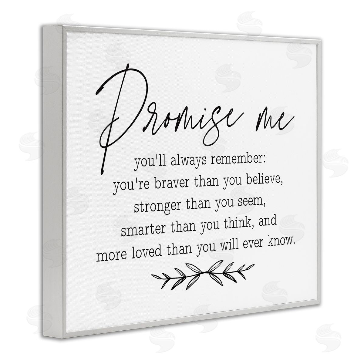 Lettered and Lined Inspirational Self Love Quote Casual Botanical White Framed Giclee Wall Art Print
