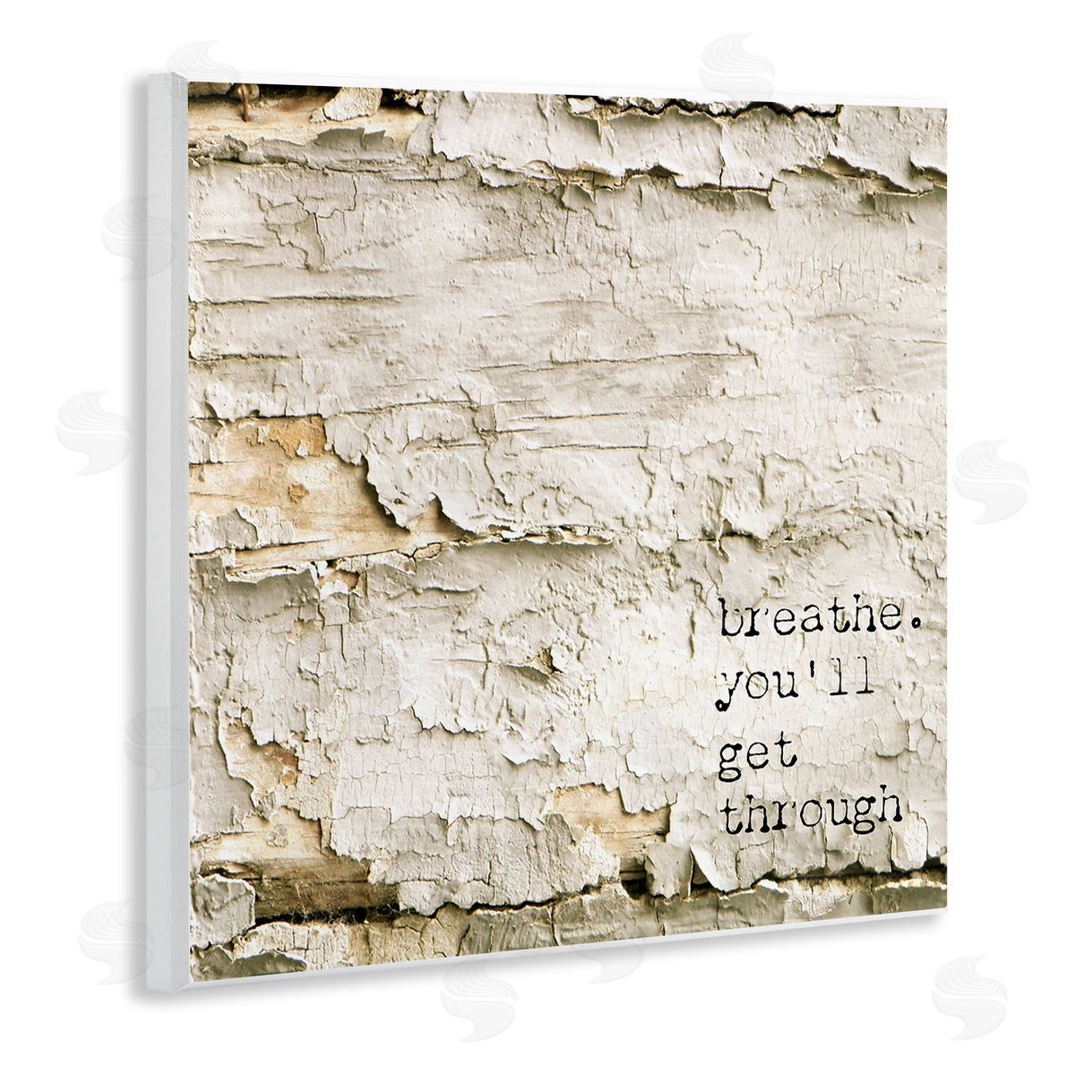 Graffitee Studios Breathe You'll Get Through Encouraging Flaked Tree Wooden Wall Plaque Art Print
