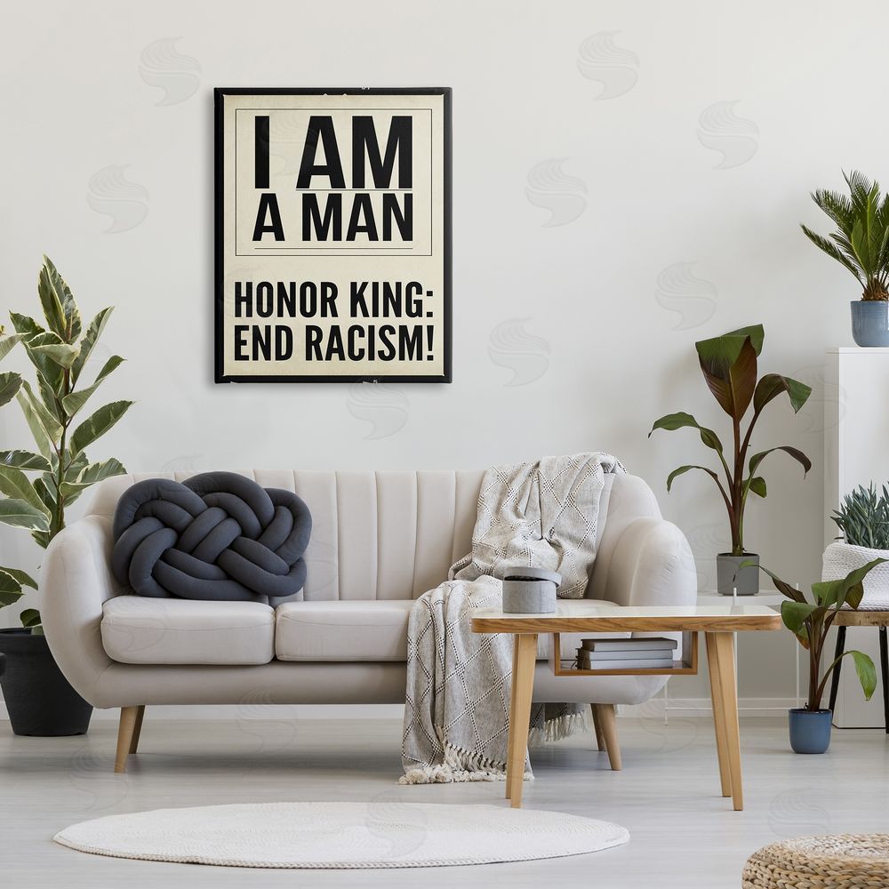 Graffitee Studios Honor King End Racism Courageous Commemorating Quote Canvas Wall Art Print in Room