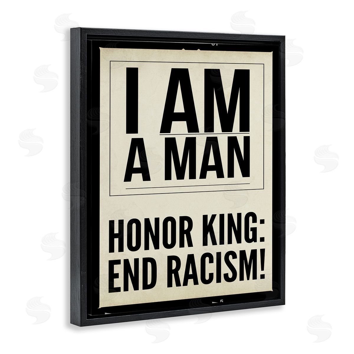 Graffitee Studios Honor King End Racism Courageous Commemorating Quote Black Floating Frame Canvas Wall Art Print
