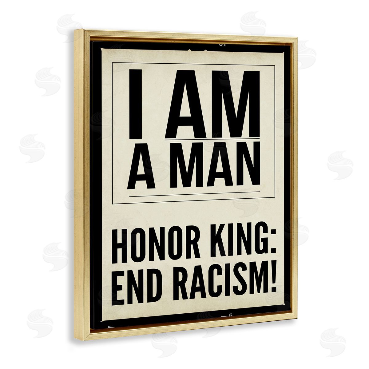 Graffitee Studios Honor King End Racism Courageous Commemorating Quote Gold Floating Frame Canvas Wall Art Print