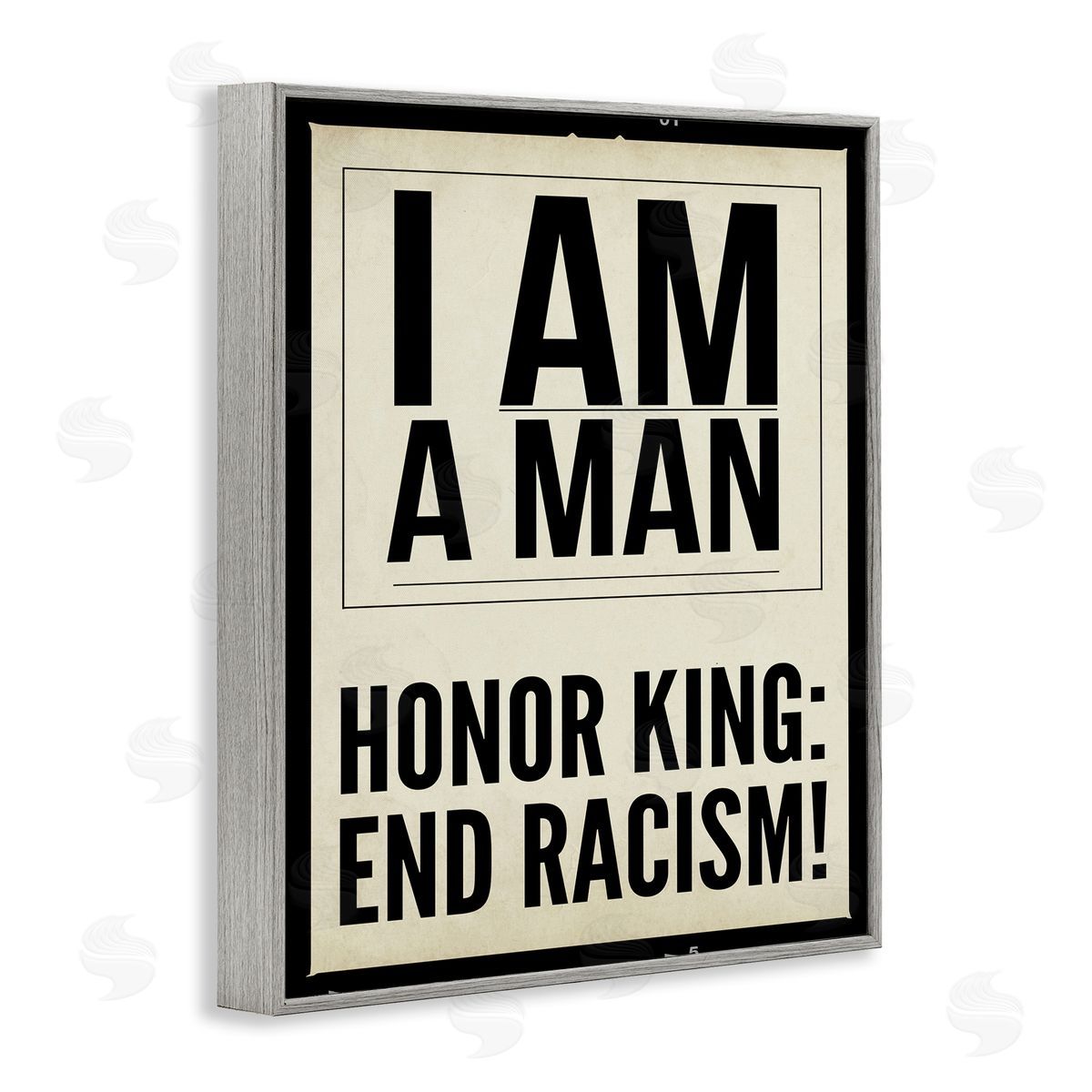 Graffitee Studios Honor King End Racism Courageous Commemorating Quote Gray Framed Giclee Wall Art Print