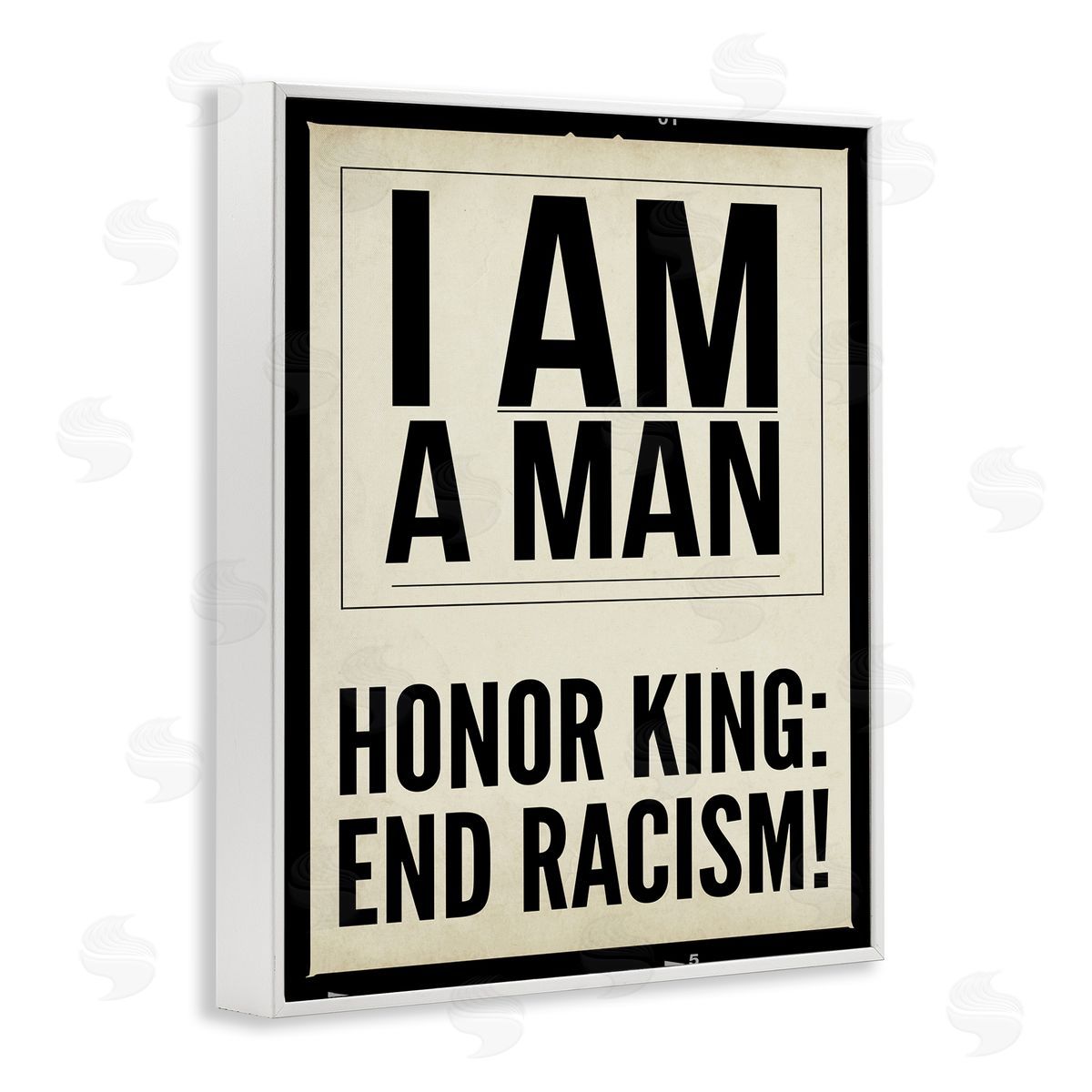 Graffitee Studios Honor King End Racism Courageous Commemorating Quote White Framed Giclee Wall Art Print