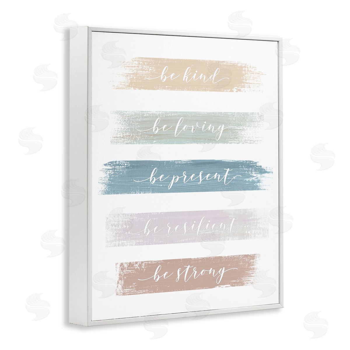Graffitee Studios Inspiring Brush Stroke Phrases Be Strong Pastels White Framed Giclee Wall Art Print