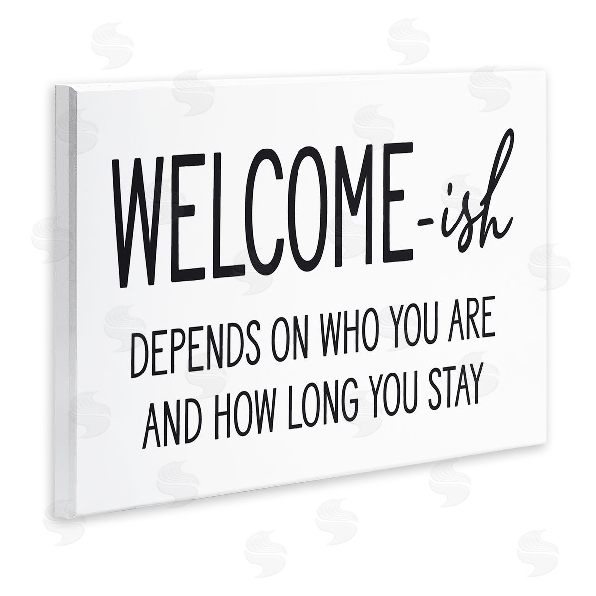 Lettered and Lined Welcome-Ish Funny Entryway Sign Casual Humor Wall Plaque Art Print