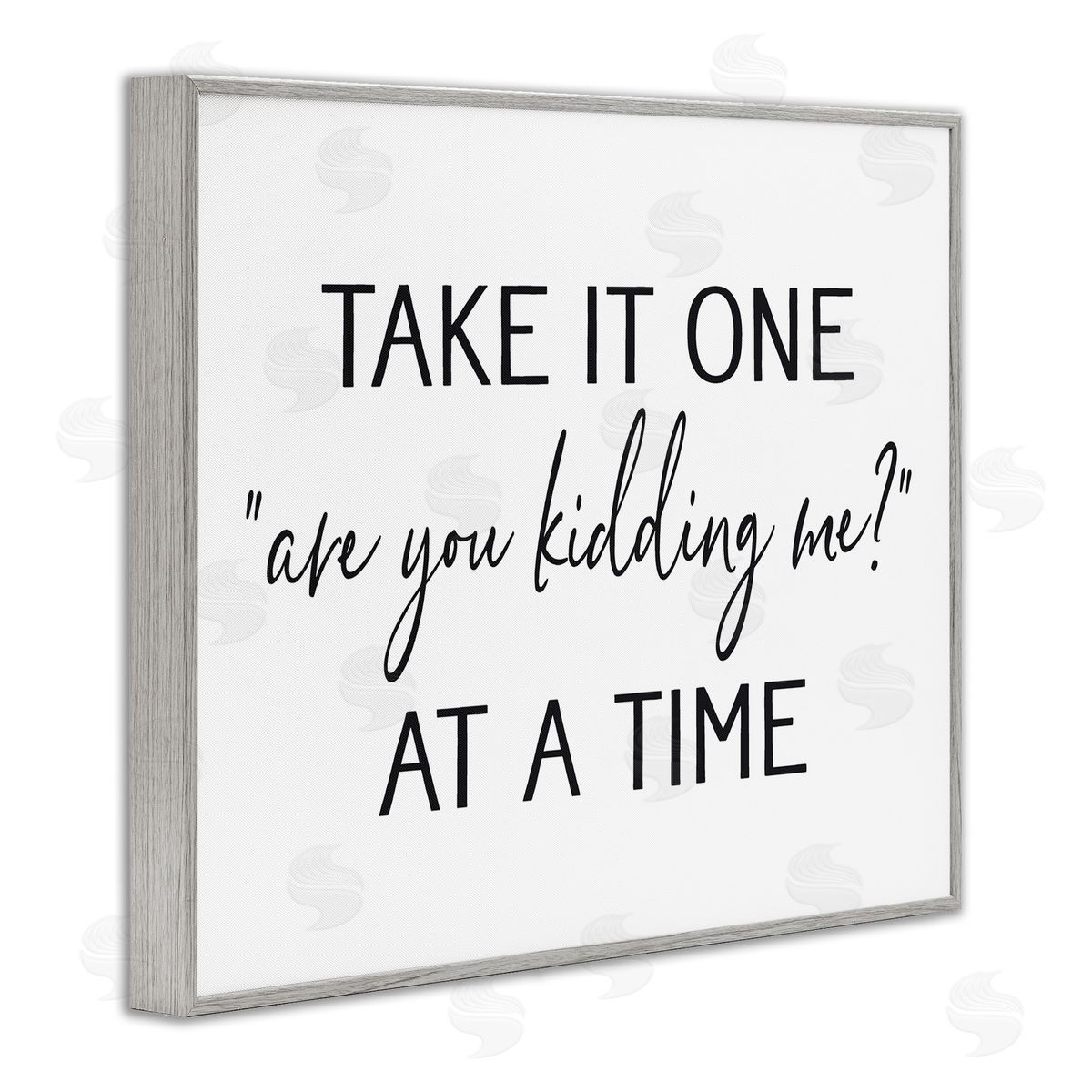 Lettered and Lined Are You Kidding Me Humorous Casual Quote Saying Gray Framed Giclee Wall Art Print