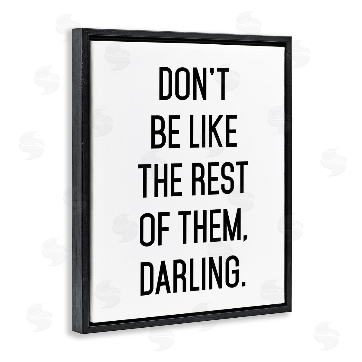 Lettered and Lined Be Yourself Bold Inspiring Phrase Quote Black Floating Frame Canvas Wall Art Print