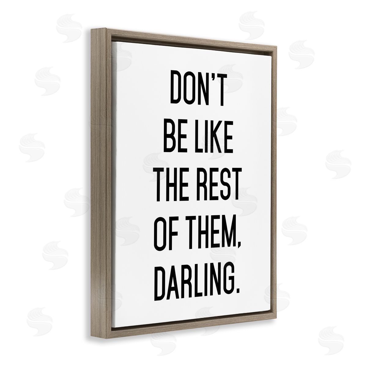 Lettered and Lined Be Yourself Bold Inspiring Phrase Quote Brown Floating Frame Canvas Wall Art Print