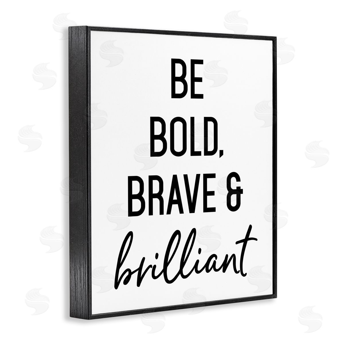 Lettered and Lined Be Bold & Brave Casual Encouraging Saying  Black Framed Giclee Wall Art Print