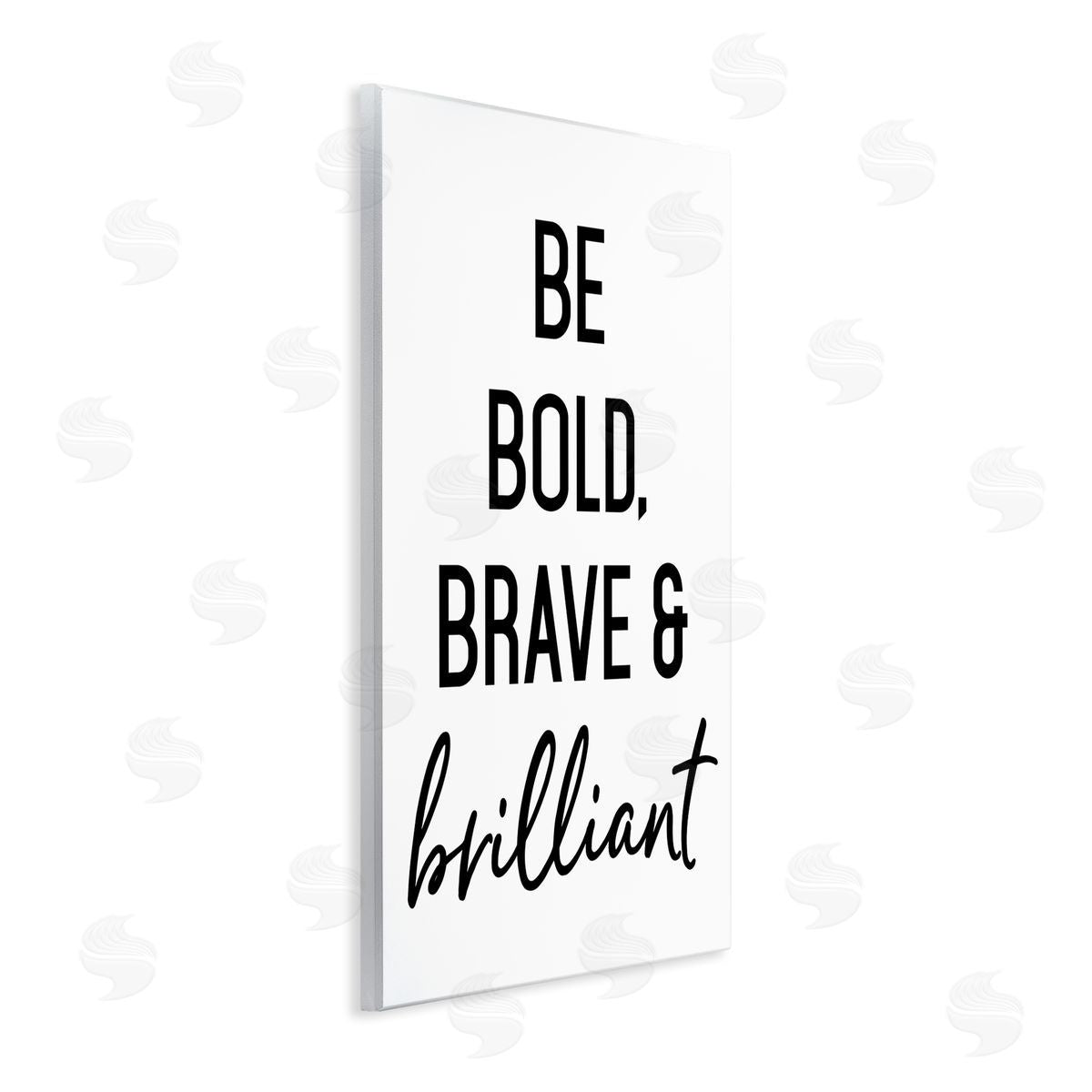 Lettered and Lined Be Bold & Brave Casual Encouraging Saying  Wall Plaque Art Print