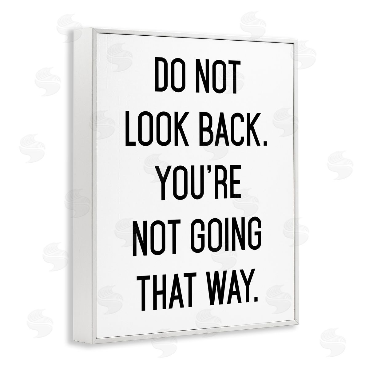Lettered and Lined Do Not Look Back Encouraging Motivational Phrase White Framed Giclee Wall Art Print