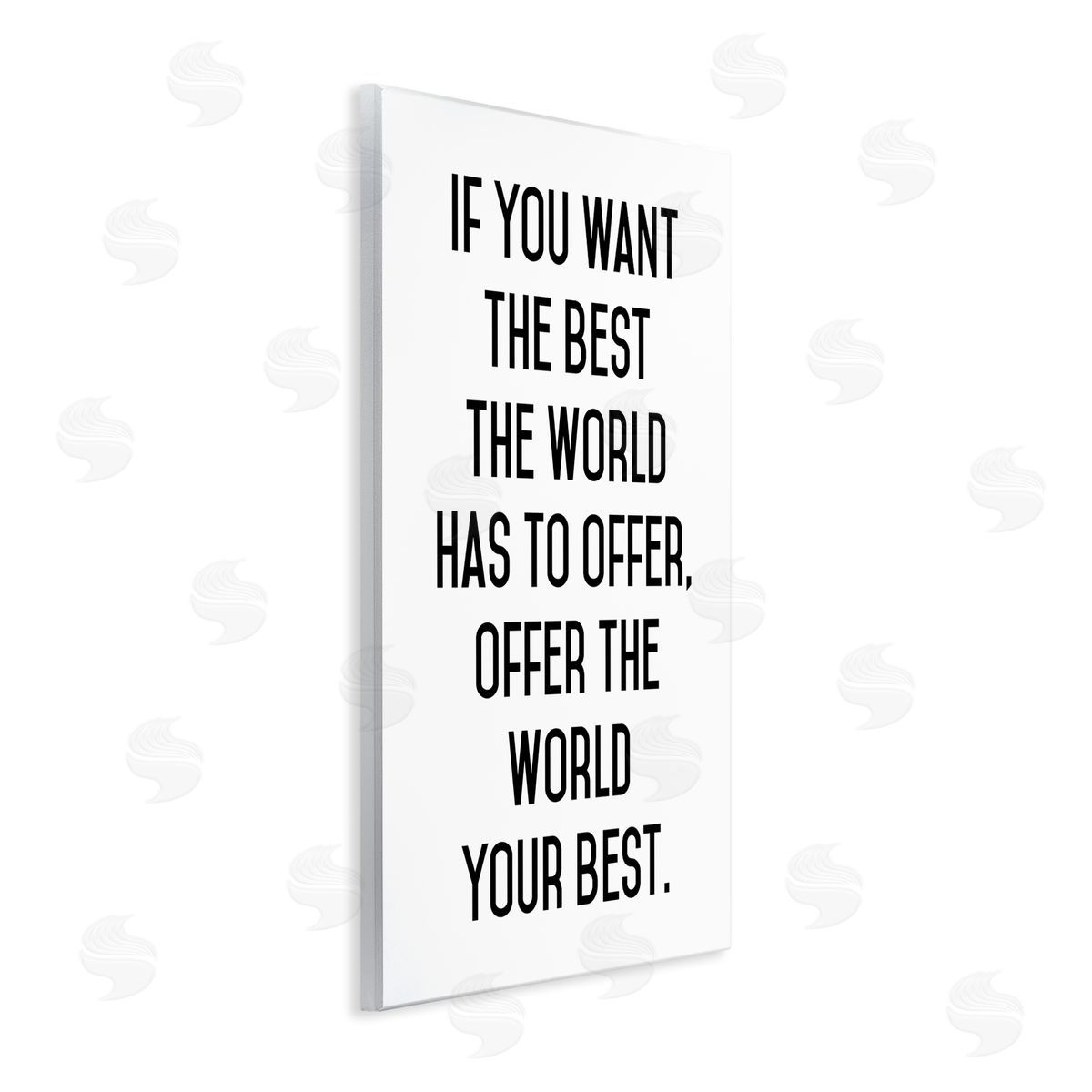 Lettered and Lined Offer World Your Best Inspirational Typography Phrase Wall Plaque Art Print
