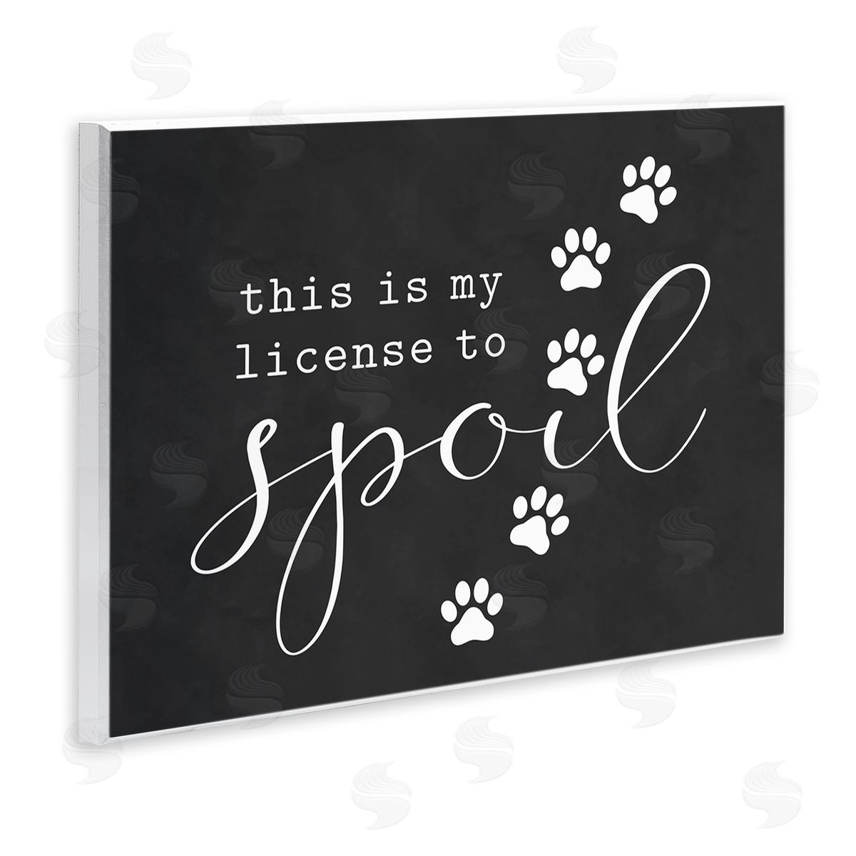 Lettered and Lined License To Spoil Walking Paw Prints Animal Pet Wall Plaque Art Print
