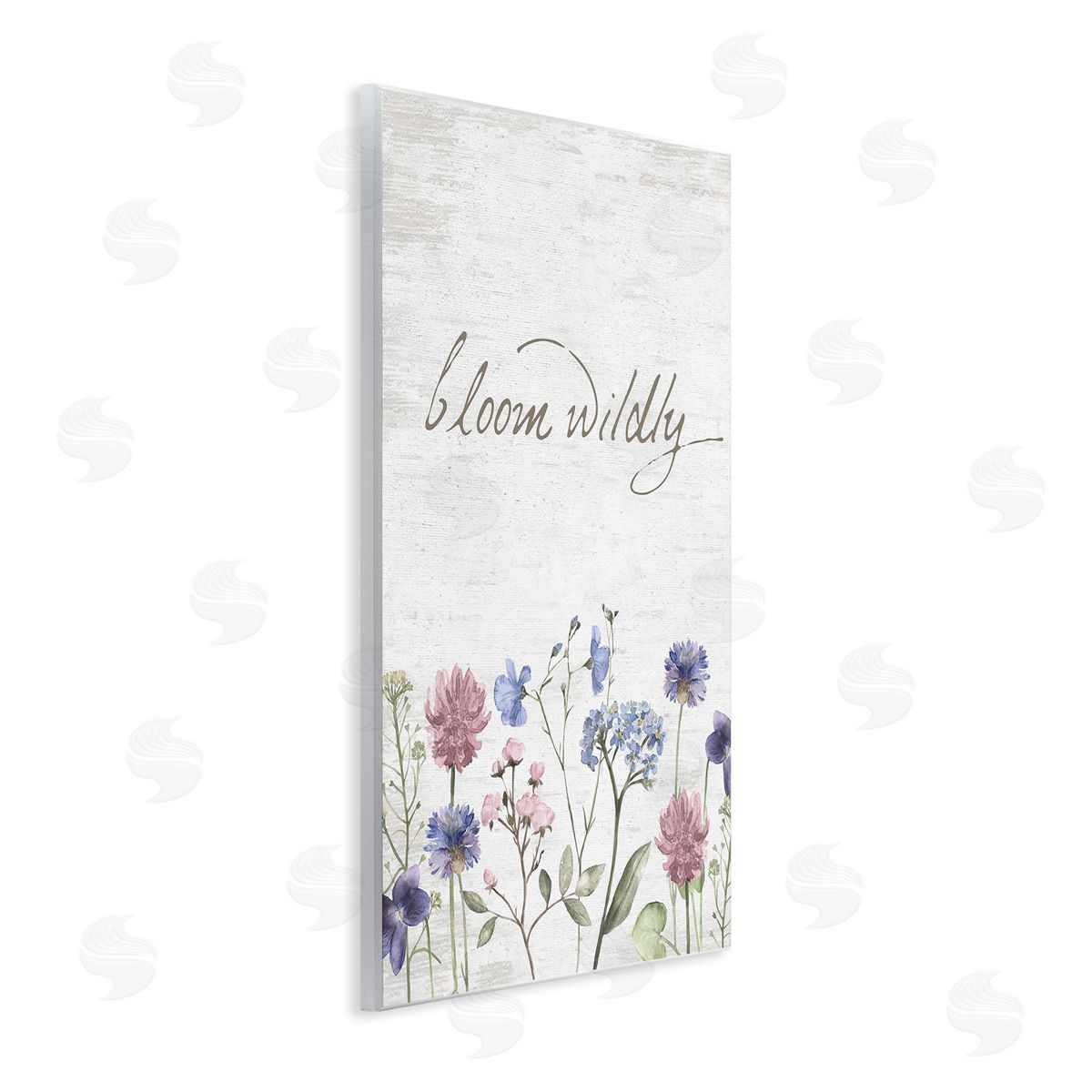 Lettered and Lined Bloom Wildly Flower Blossoms Botanicals Rustic Wall Plaque Art Print