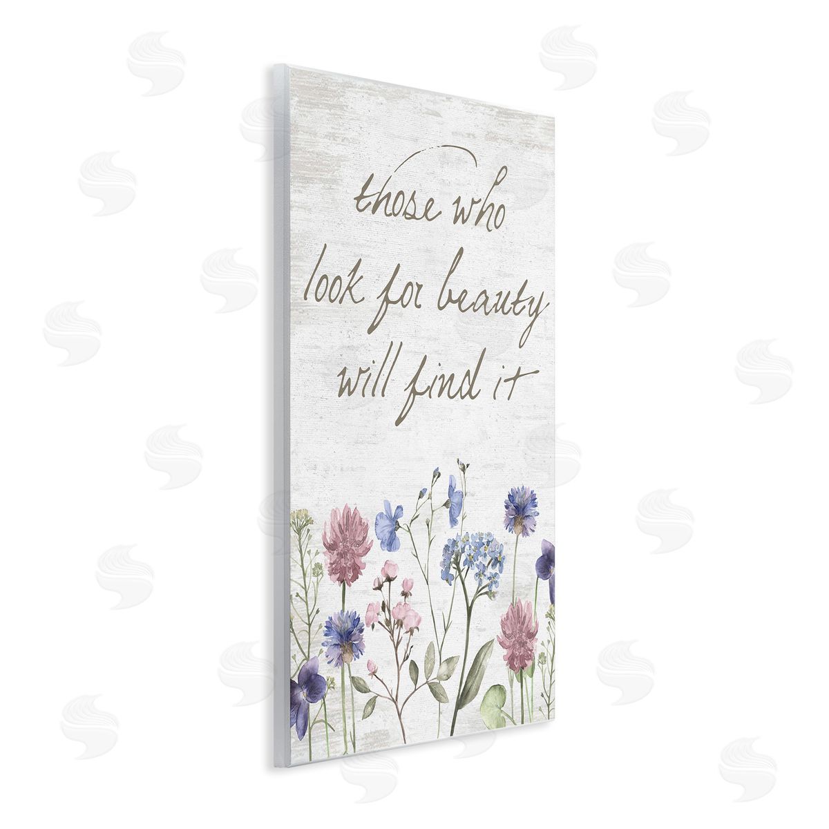 Lettered and Lined Look For Beauty Inspiring Flower Blossom Calligraphy Wall Plaque Art Print