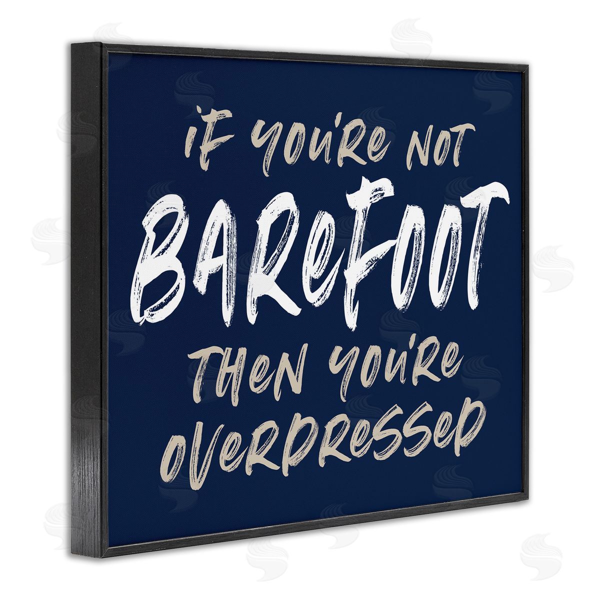 Lettered and Lined Humorous Barefoot Saying Phrase Marker Streaks Text Black Framed Giclee Wall Art Print