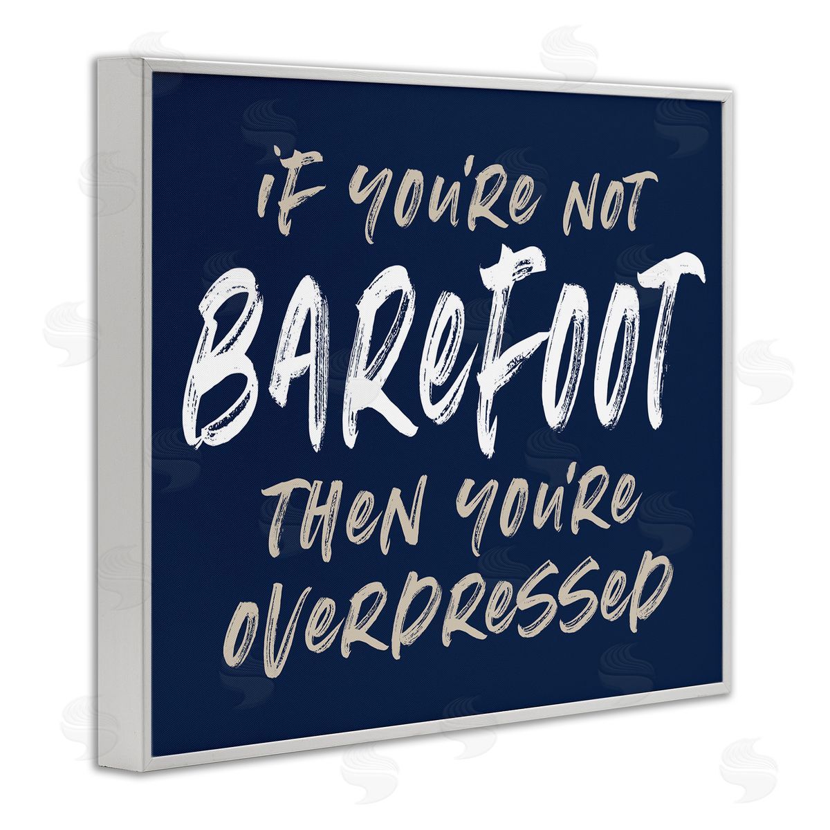Lettered and Lined Humorous Barefoot Saying Phrase Marker Streaks Text White Framed Giclee Wall Art Print