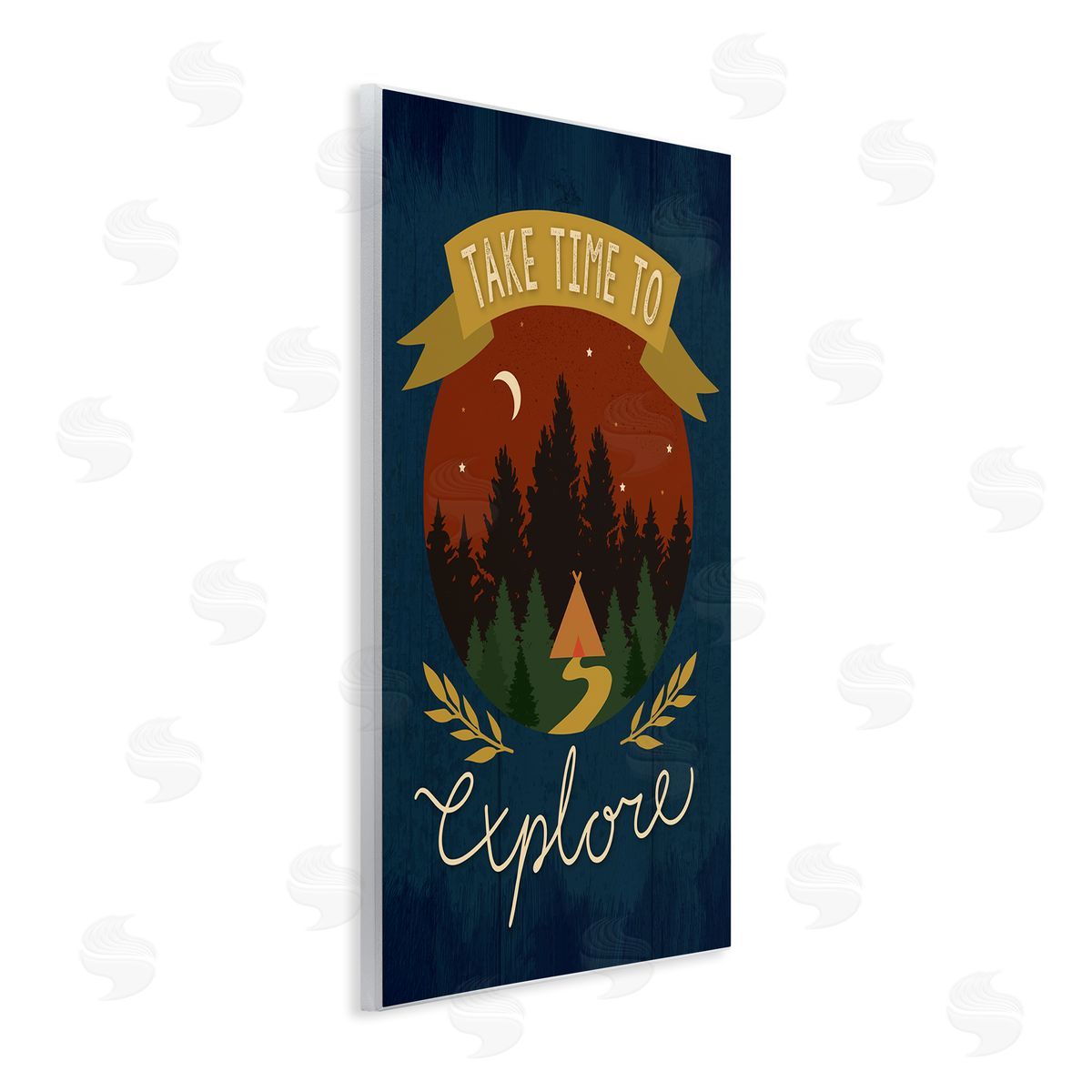 Louise Allens Time To Explore Woodland Adventure Nighttime Scene Wall Plaque Art Print