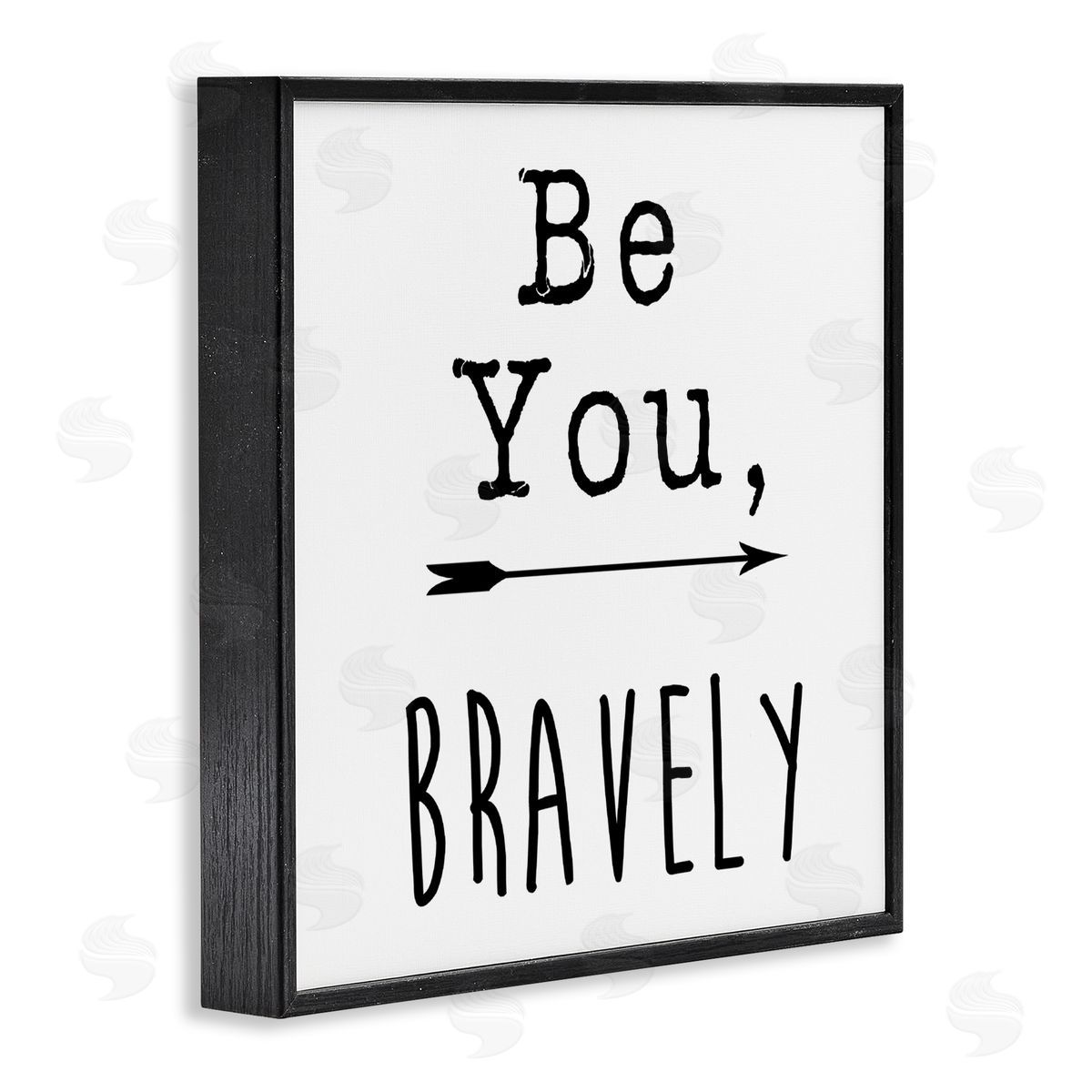 J. Weiss Be You Bravely Encouraging Typography Arrow Motif Black Framed Glicee Wall Art Print