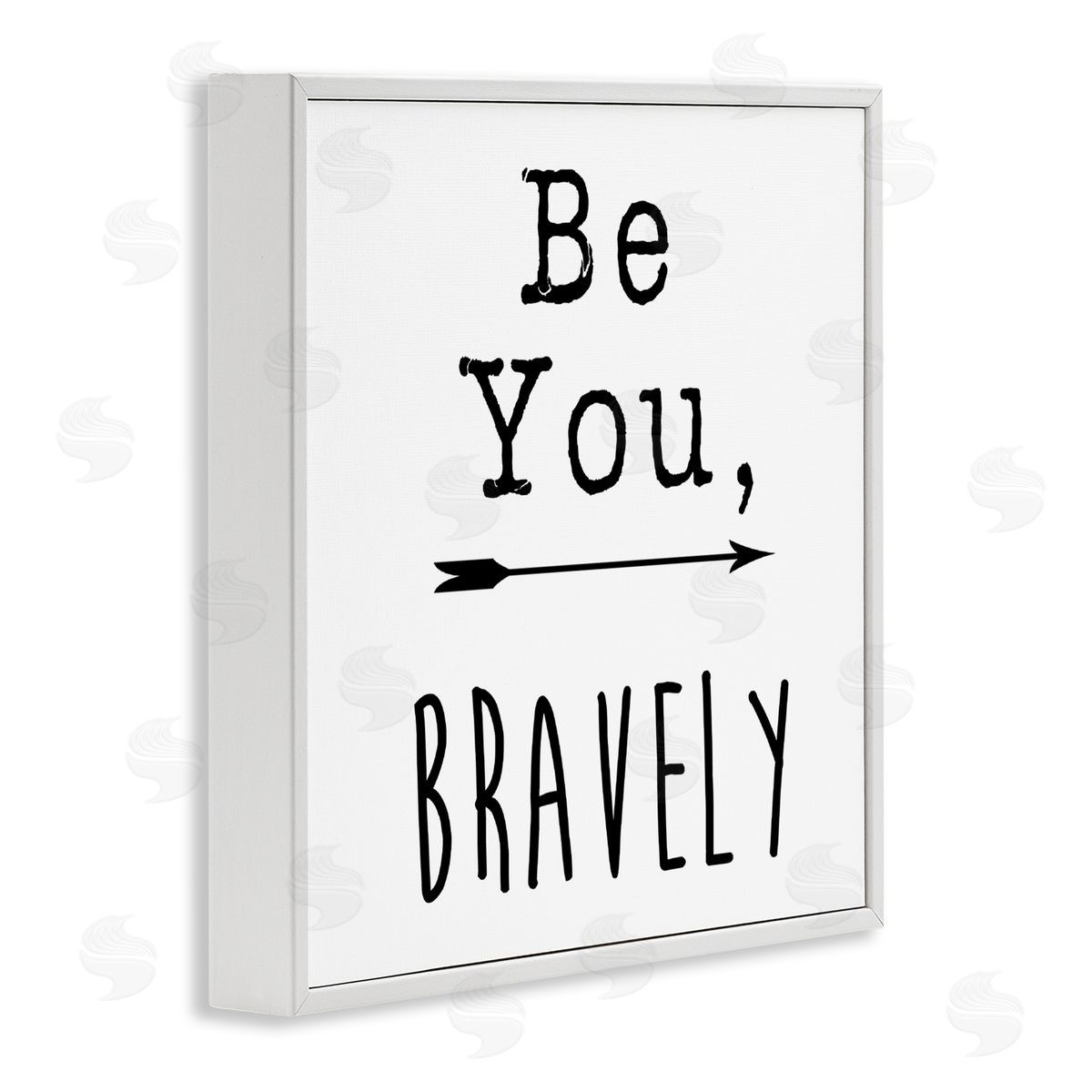 J. Weiss Be You Bravely Encouraging Typography Arrow Motif White Framed Glicee Wall Art Print