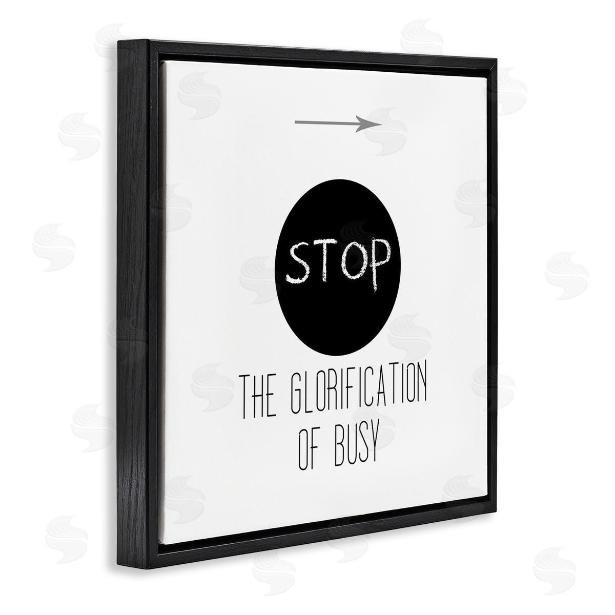 J. Weiss Stop Glorification of Busy Comforting Restful Quote Black Floating Frame Canvas Wall Art Print