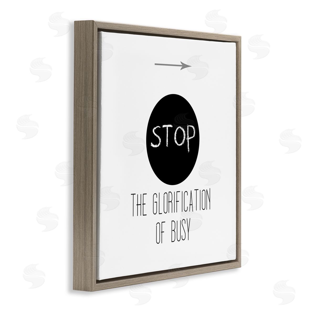 J. Weiss Stop Glorification of Busy Comforting Restful Quote Brown Floating Frame Canvas Wall Art Print