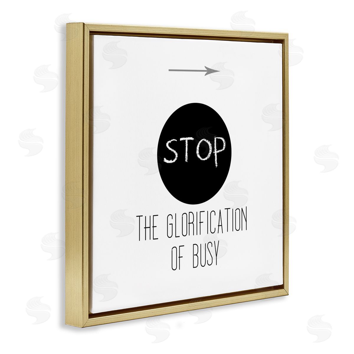 J. Weiss Stop Glorification of Busy Comforting Restful Quote Gold Floating Frame Canvas Wall Art Print