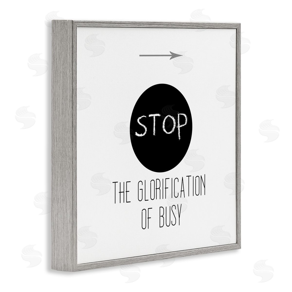 J. Weiss Stop Glorification of Busy Comforting Restful Quote Gray Framed Glicee Wall Art Print
