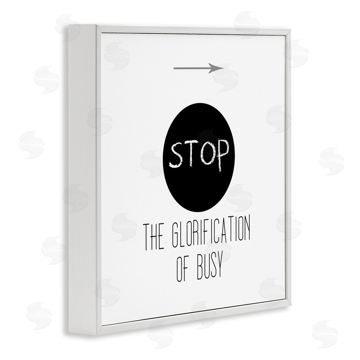 J. Weiss Stop Glorification of Busy Comforting Restful Quote White Framed Glicee Wall Art Print