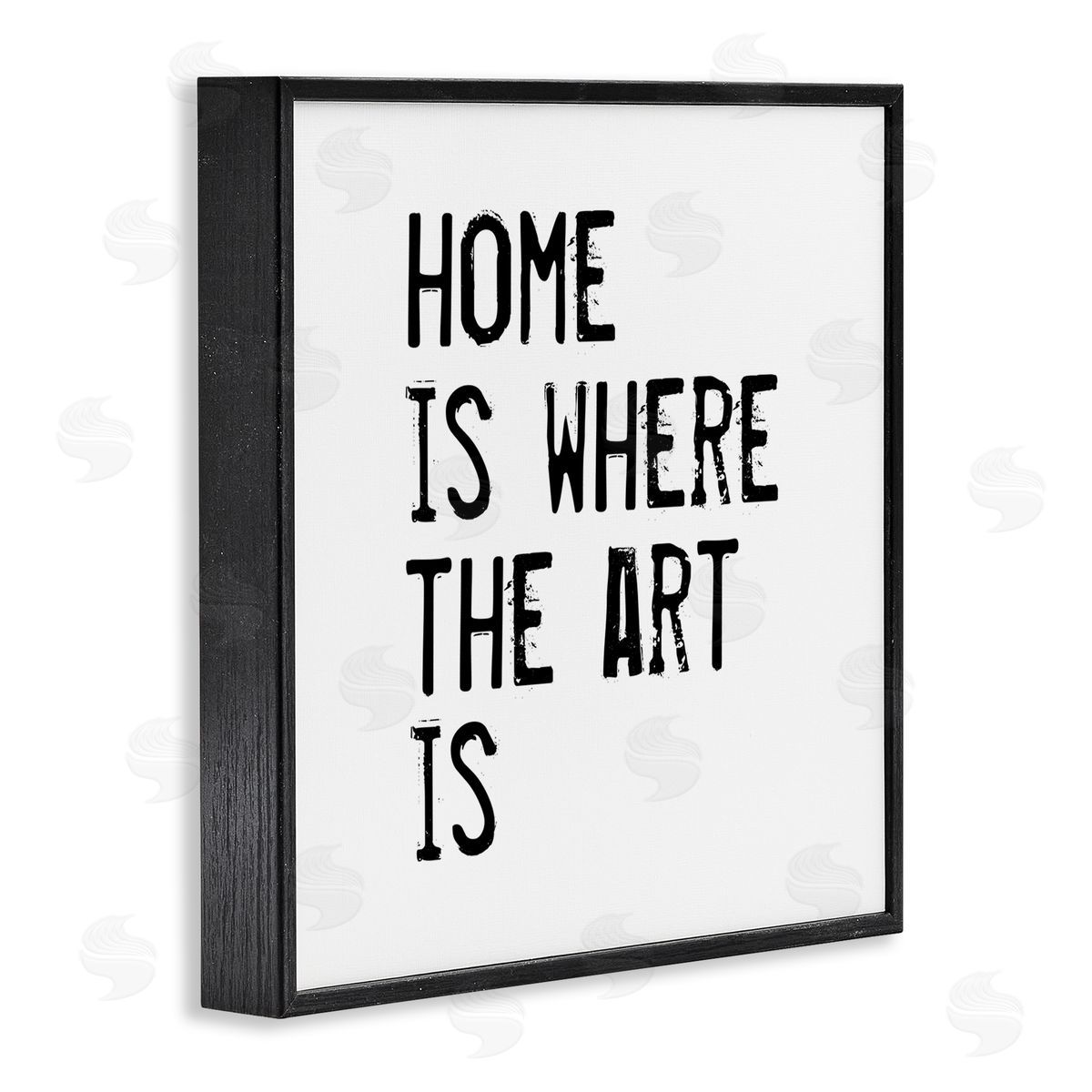 J. Weiss Home Where Art Is Weathered Stamp Style Text Black Framed Glicee Wall Art Print