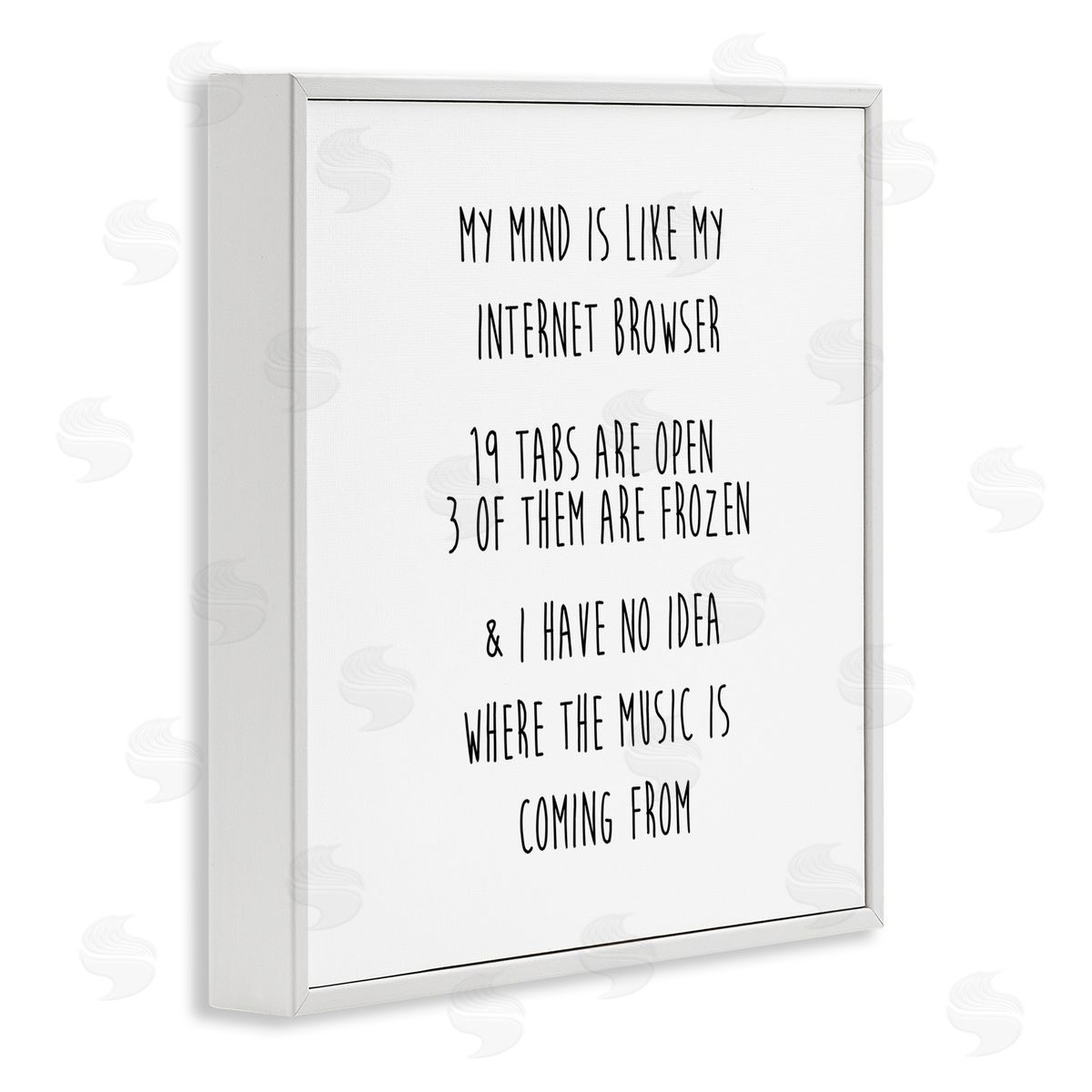J. Weiss My Mind Is Like Internet Browser Witty Phrase  White Framed Glicee Wall Art Print