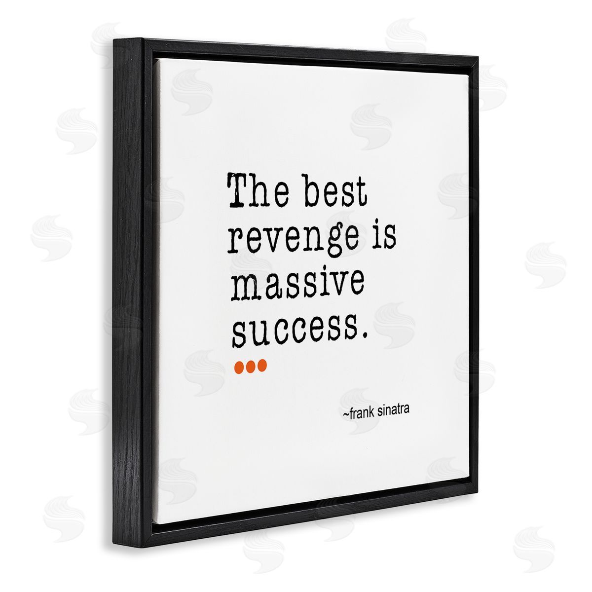 J. Weiss Best Revenge is Success Casual Motivating Quote  Black Floating Frame Canvas Wall Art Print