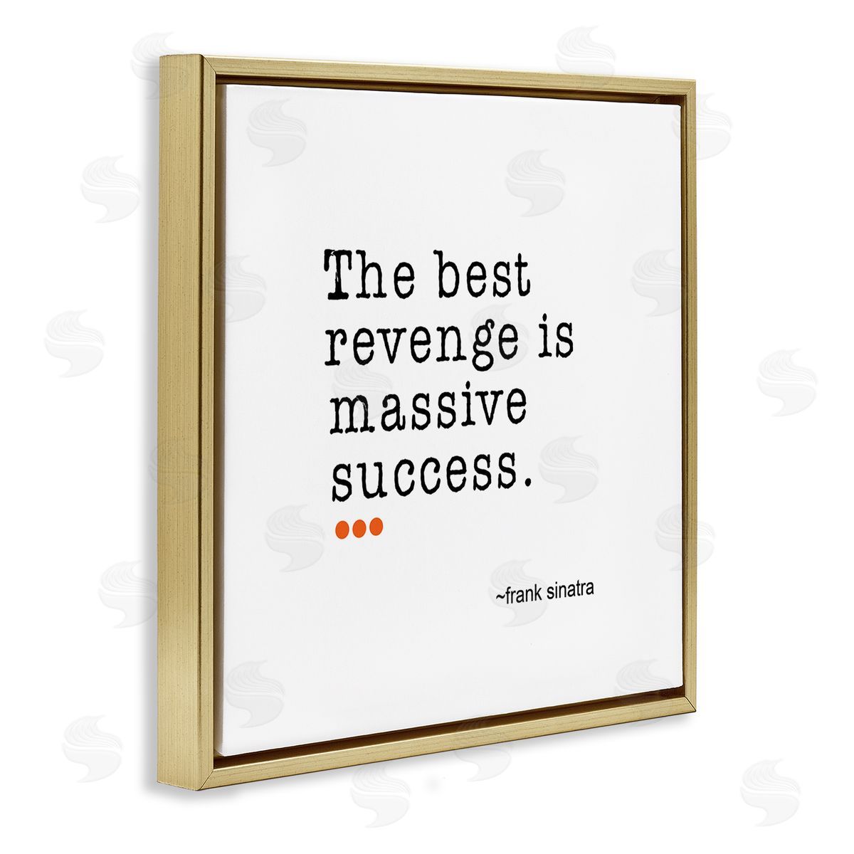 J. Weiss Best Revenge is Success Casual Motivating Quote  Gold Floating Frame Canvas Wall Art Print