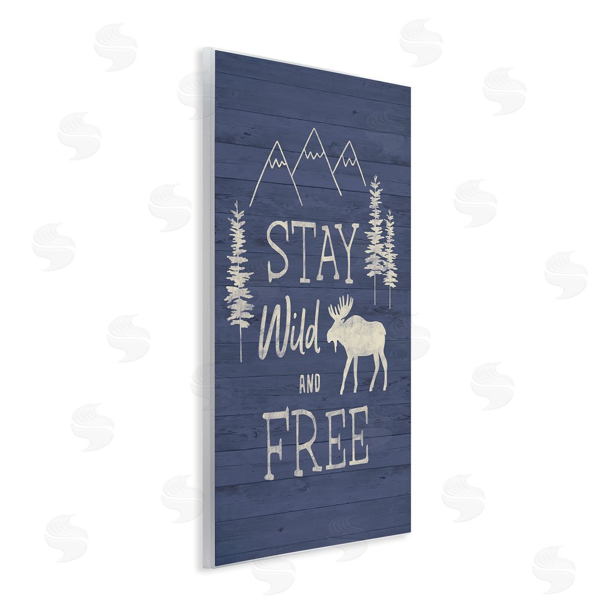 Nina Seven Stay Wild & Free Moose Mountain Scene Rustic Wildlife Wall Plaque Art Print